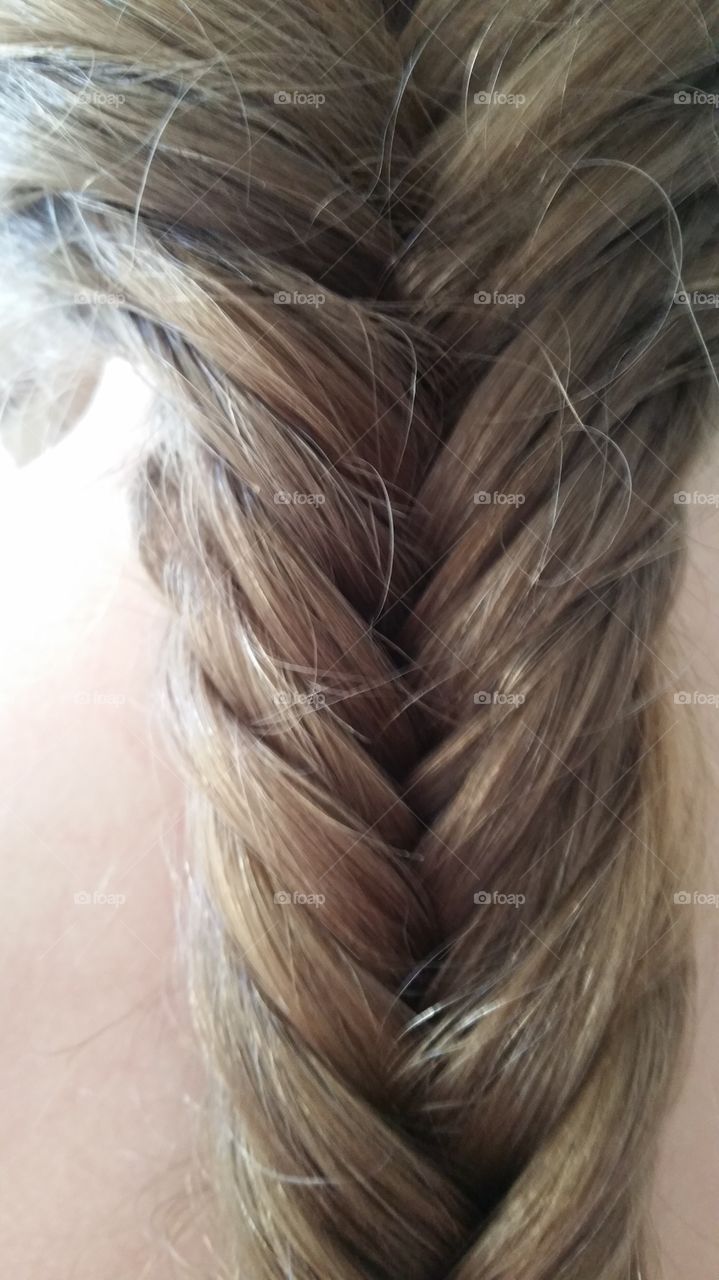 Brown long fish tail plait braid