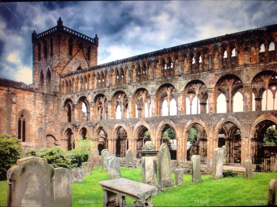 sky clouds scotland building by joannieofarc