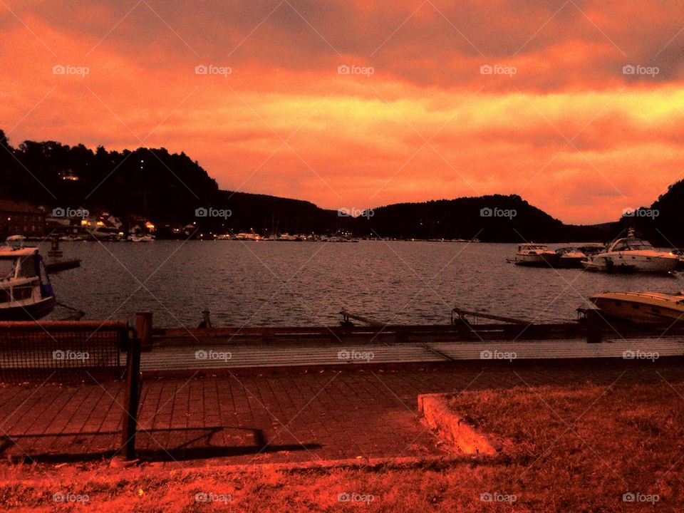 Sunset at the harbor