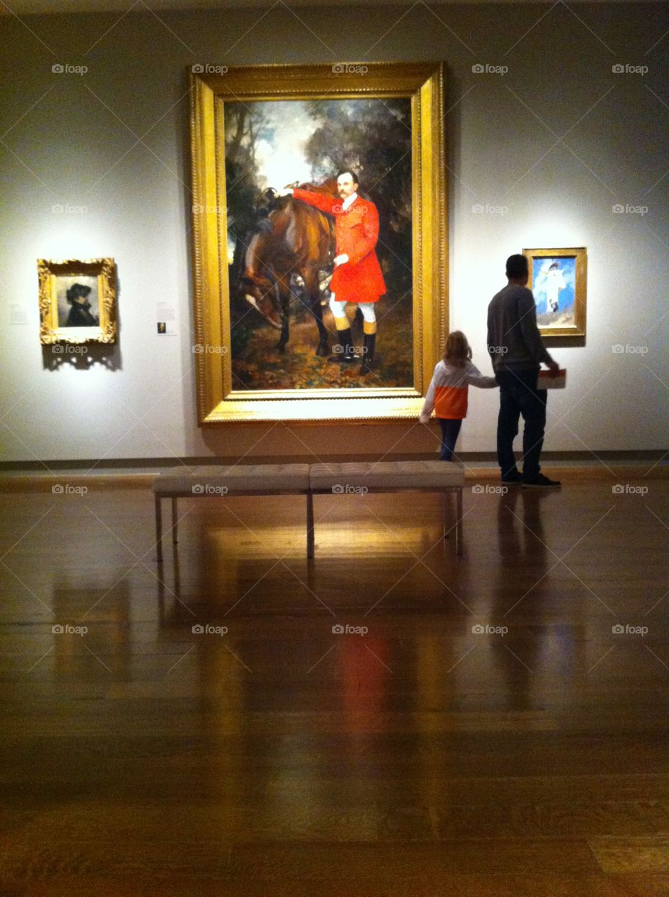 Child captivated by art