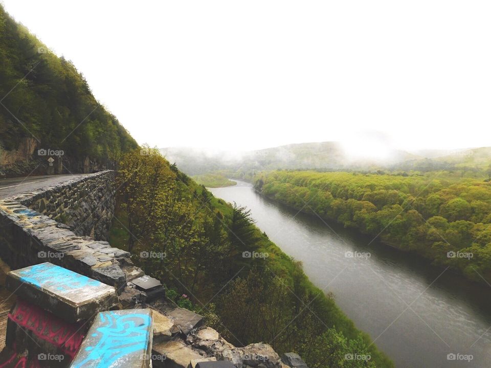 Hawk’s Nest on the Delaware River during a spring storm 