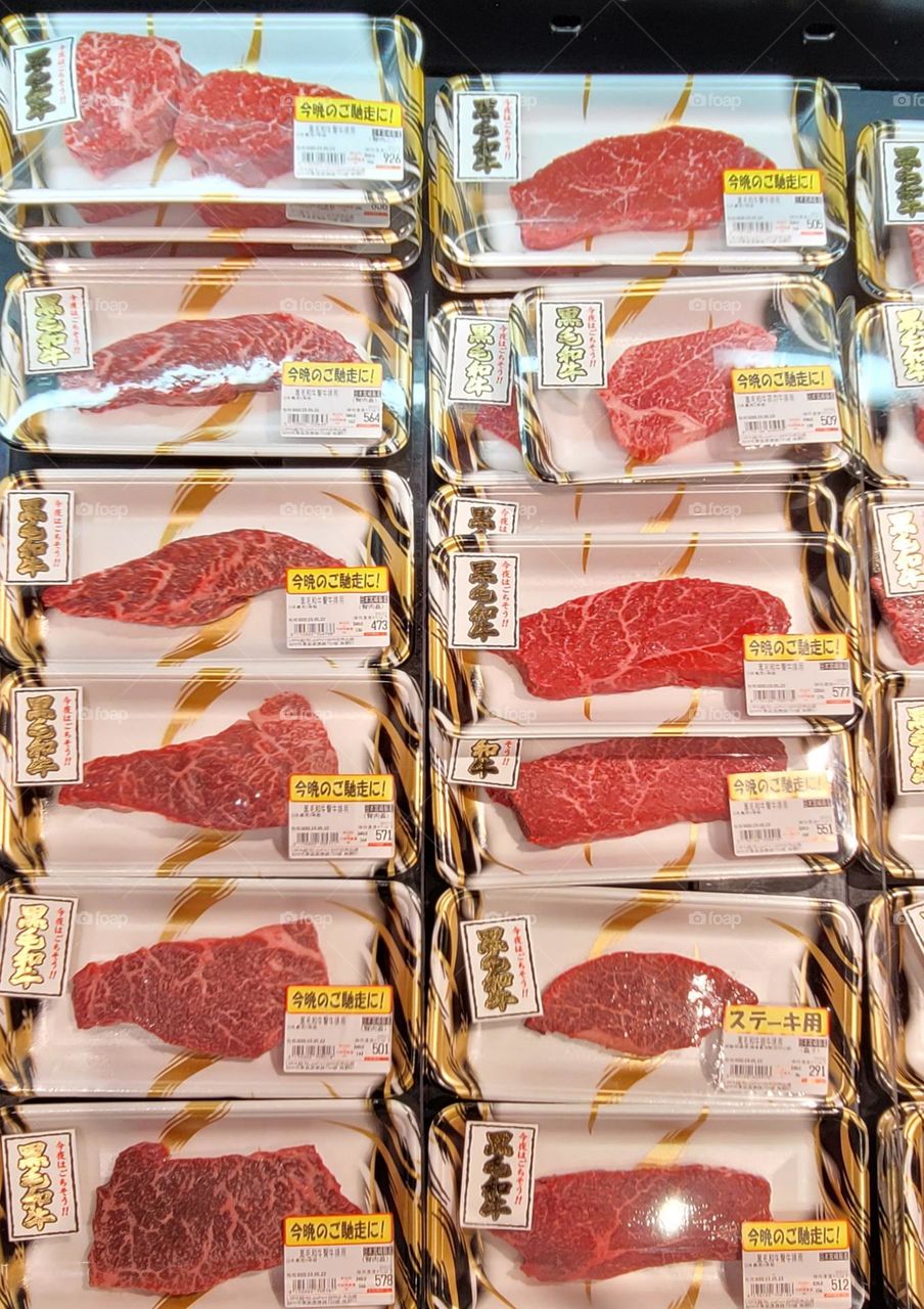 Beef in supermarket.