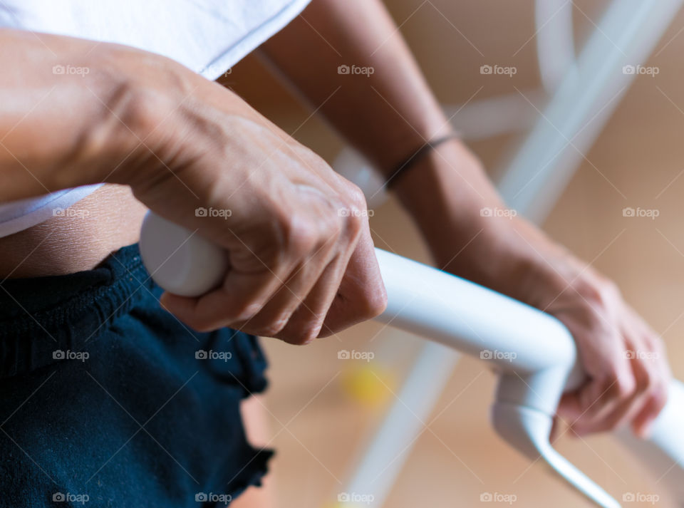 Woman cleaning the floor