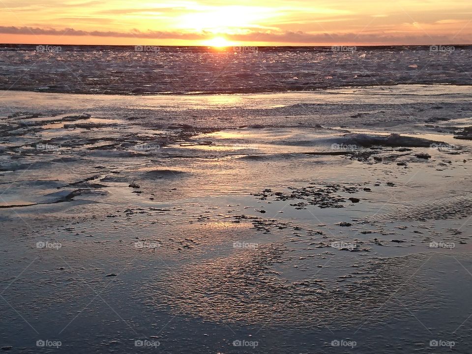 ice and sunset