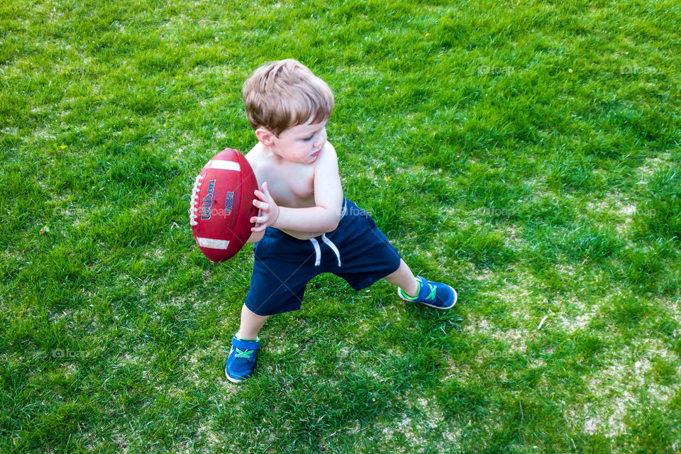 Boy playing in park