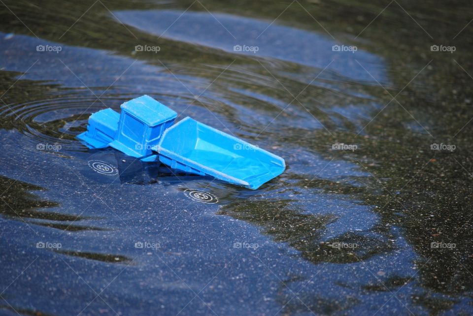 Toy in a pool of water