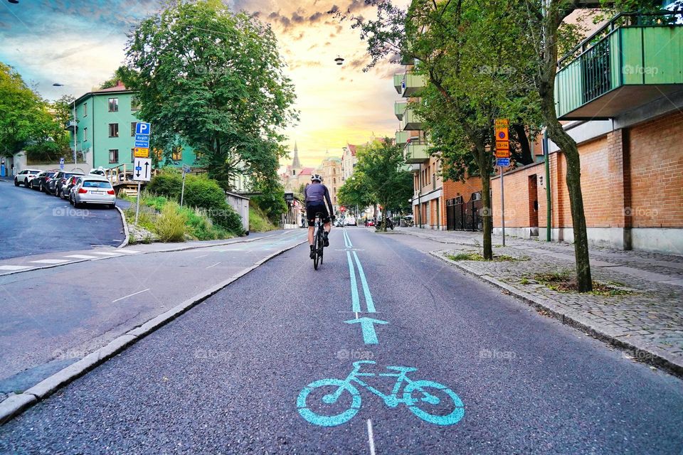 Bicycle Riding On Road