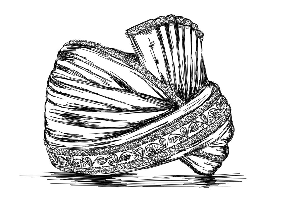 Indian headgear pagdi illustration