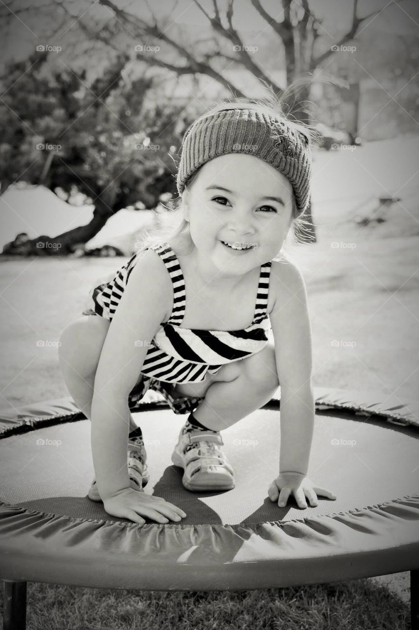 The girl and the trampoline