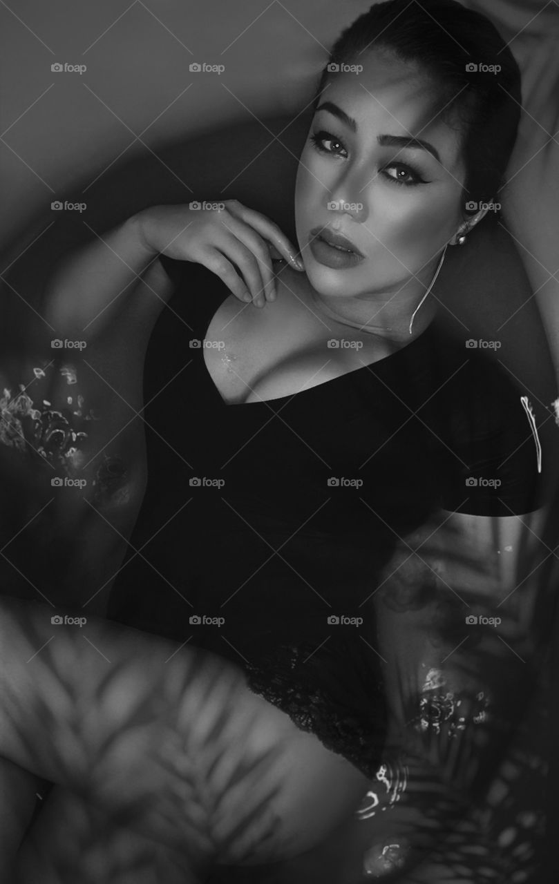 beautiful woman in the bathtub