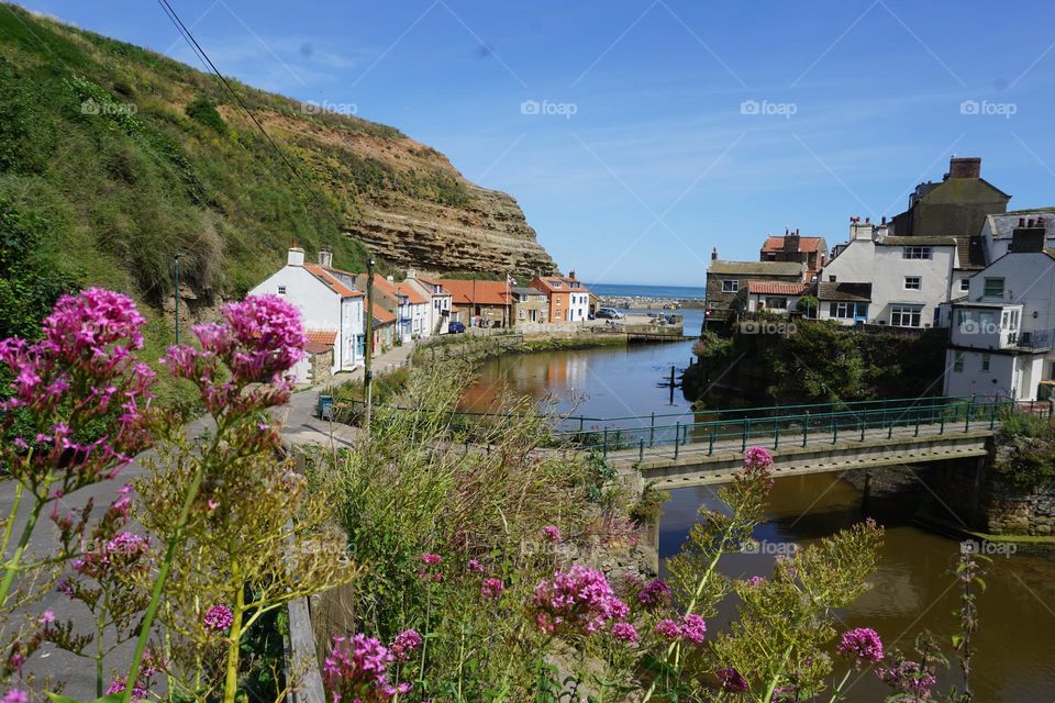 Beautiful little Staithes on a bright sunny day 