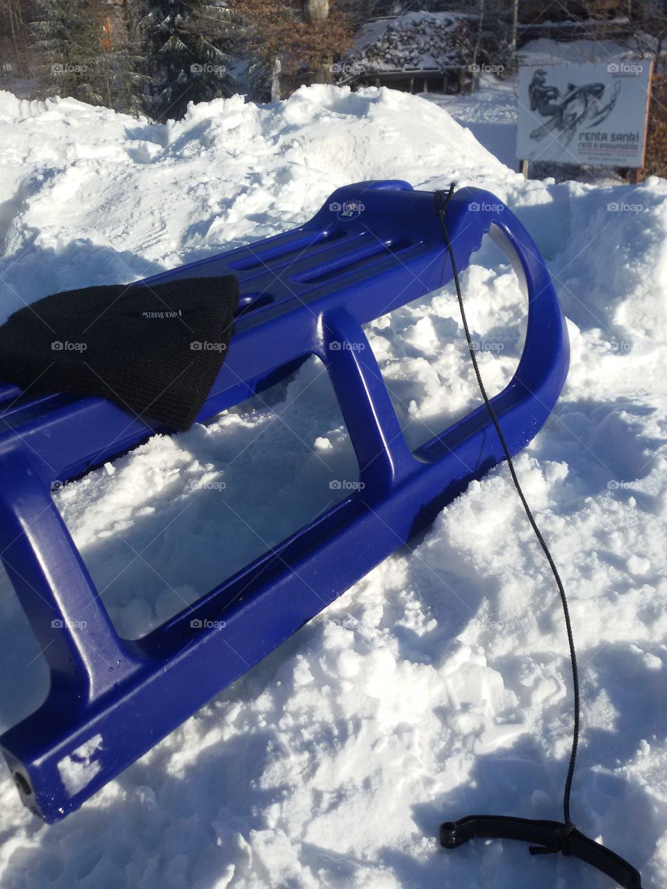 snow sledge on the snow