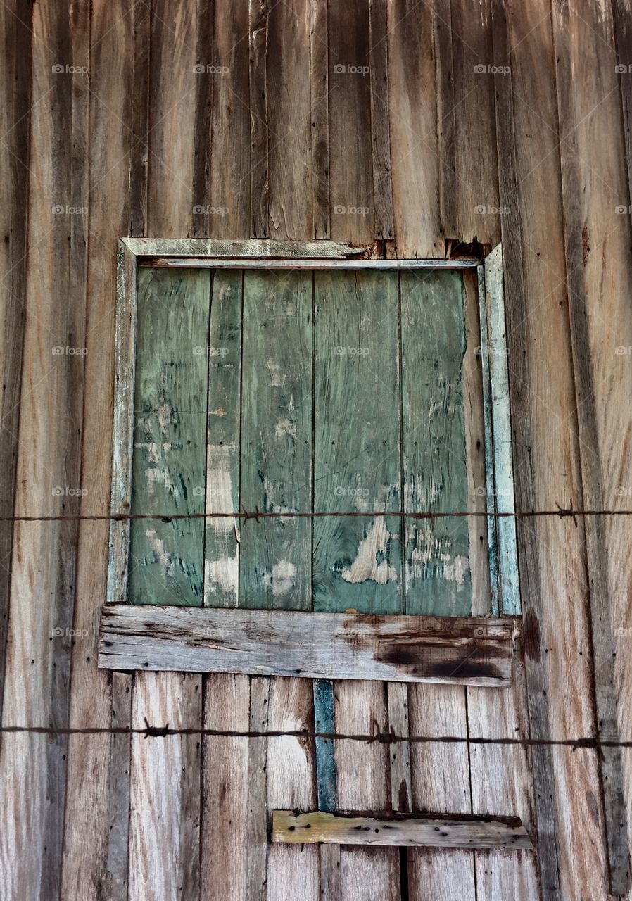 Wooden window in Maracaju 