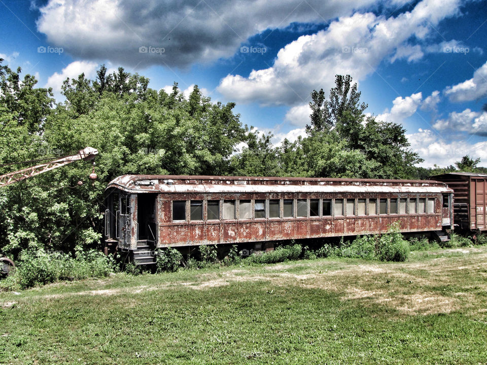 vintage clouds train steps by miowan