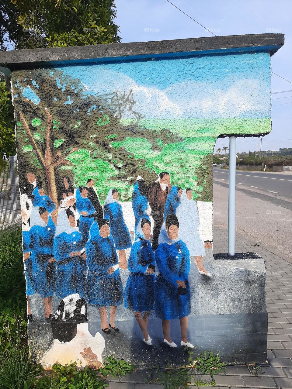 Visual Street Art - Colourful Bus Stop