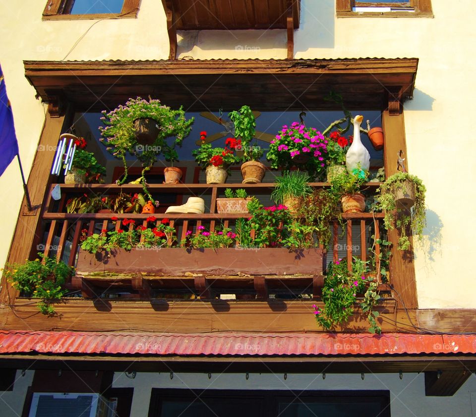 Porch with flowers