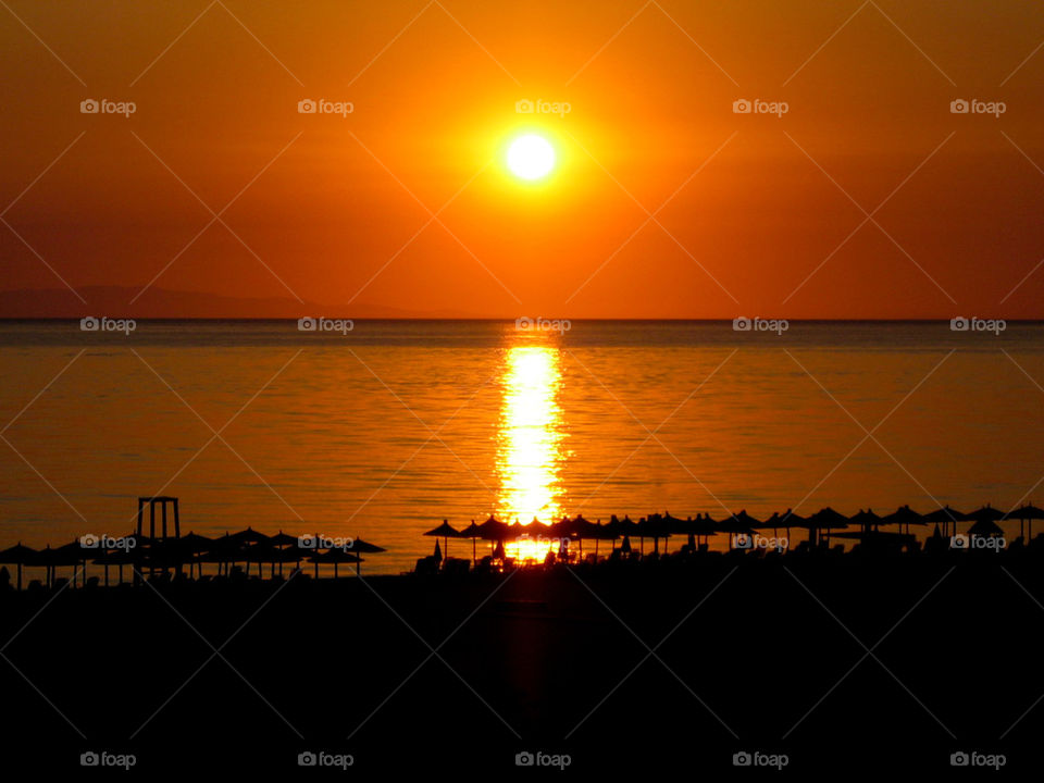 Sunset in Nei Pori, Greece 