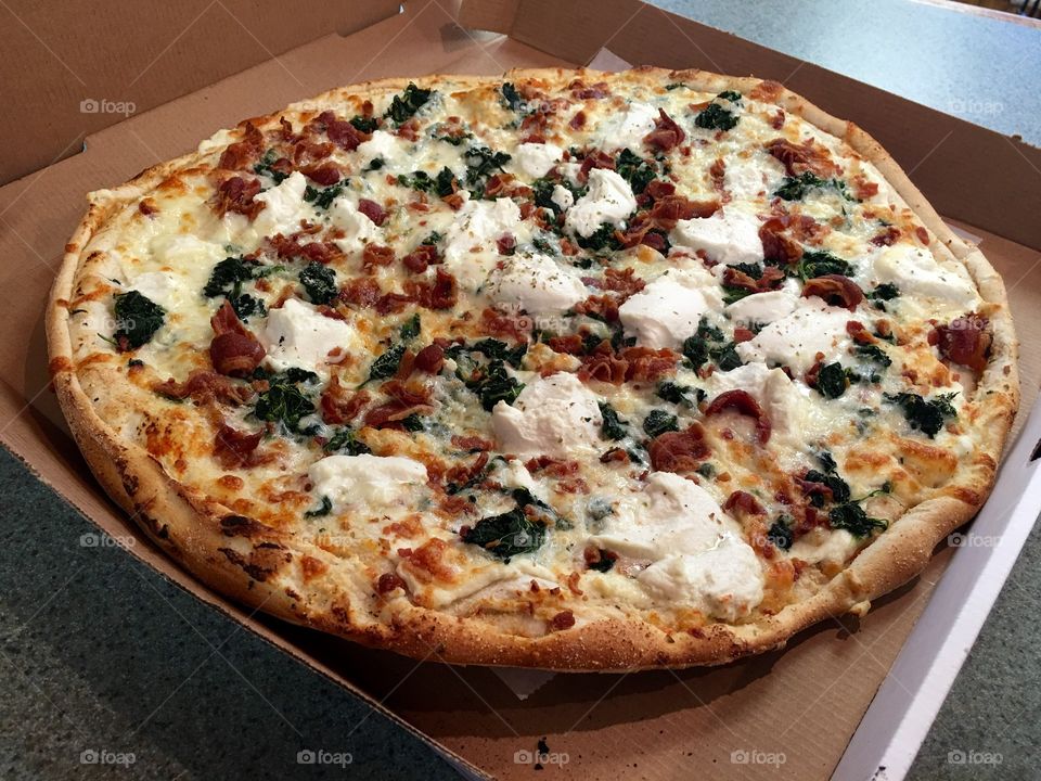 Beautiful white pie bacon spinach and ricotta 