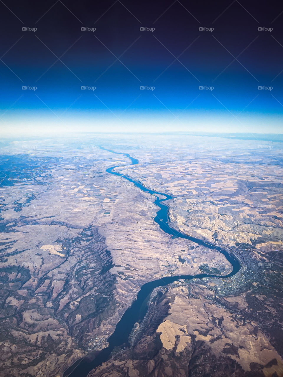 View of Washington’s state from airplane 