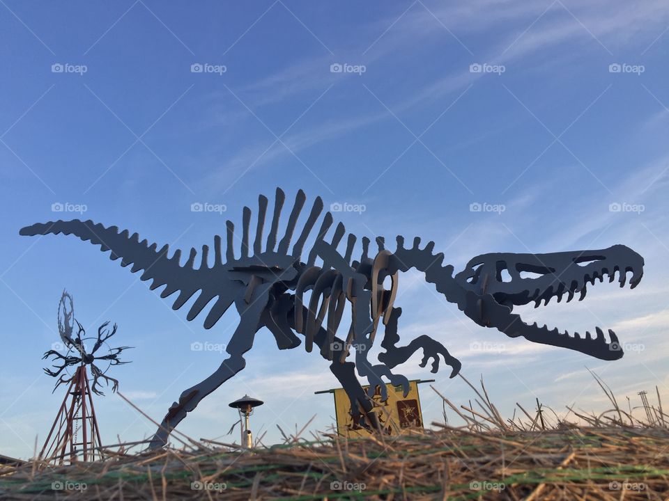 Metal art dinosaur 