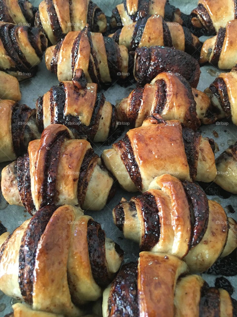 Homemade chocolate rolls 