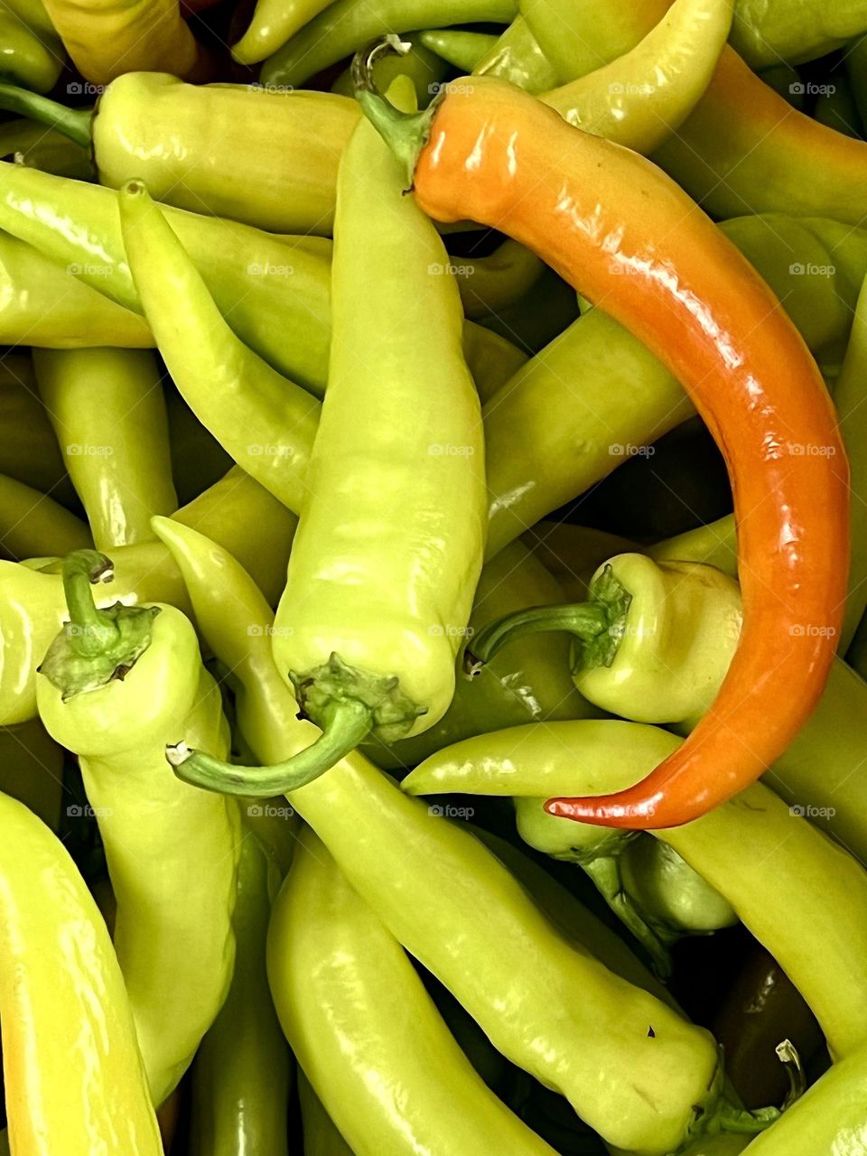 Hot pepper green and orange