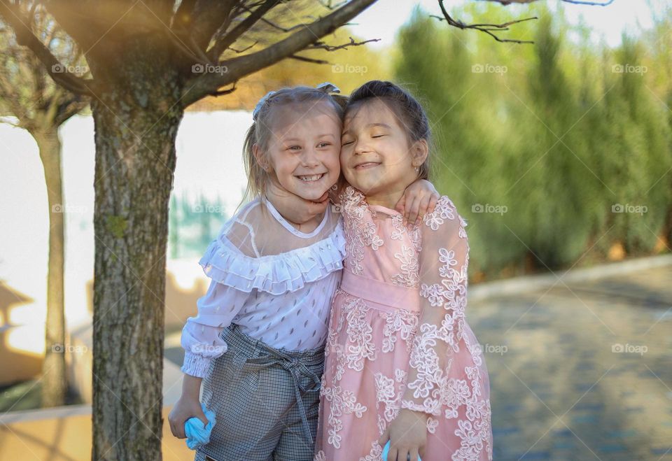 A beautiful spring day, cheerful mood and sincere smiles.