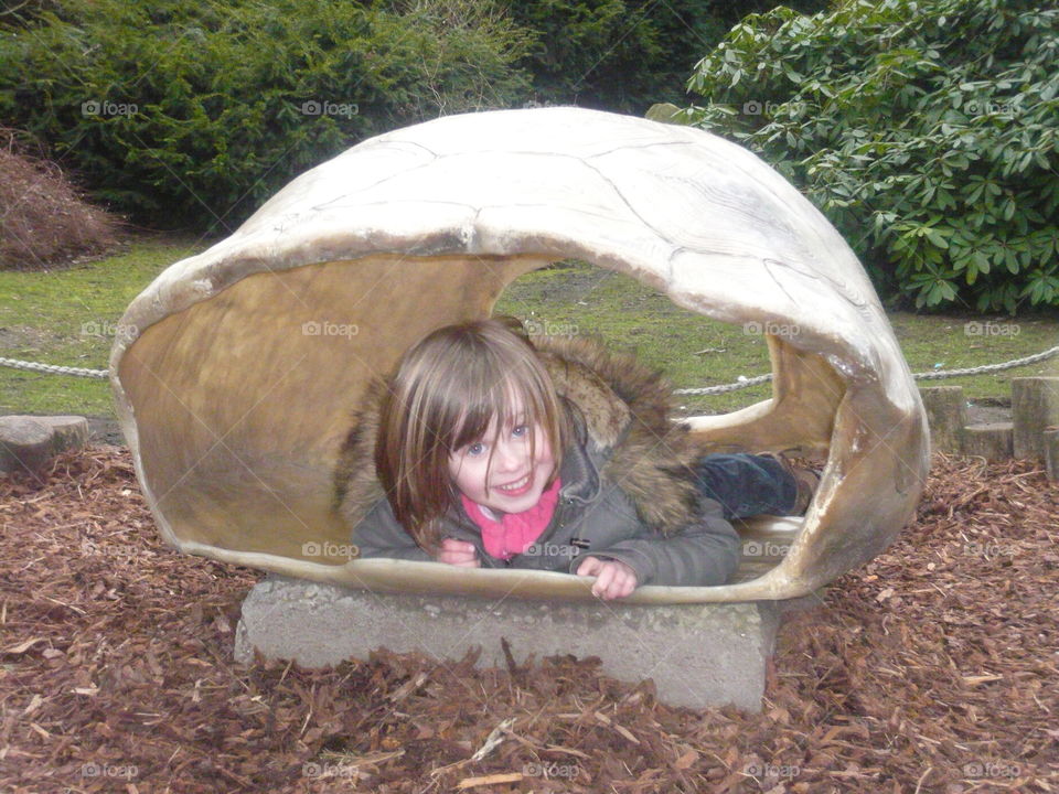 My daughter in a shell - Zoo of Antwerp