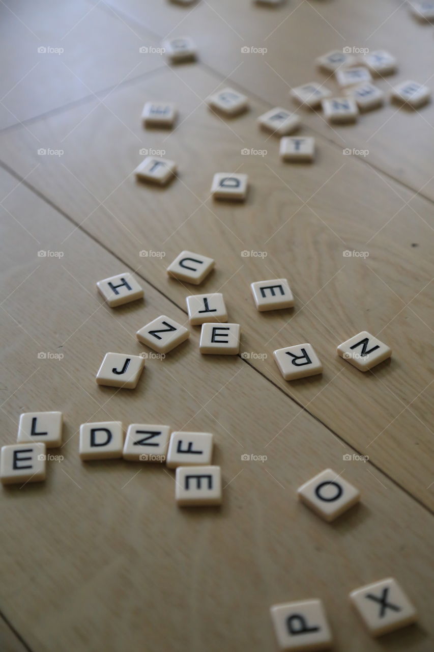 Tiles of letters. Tiles of letters