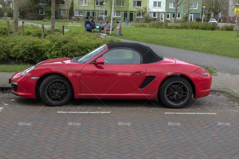 Red Porsche Car At Amsterdam The Netherlands 6-4-2024