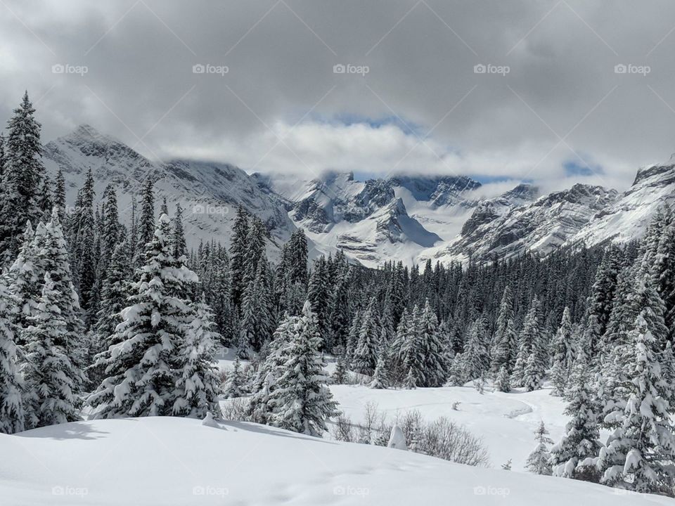 Low Cloud over Mountain Peaks