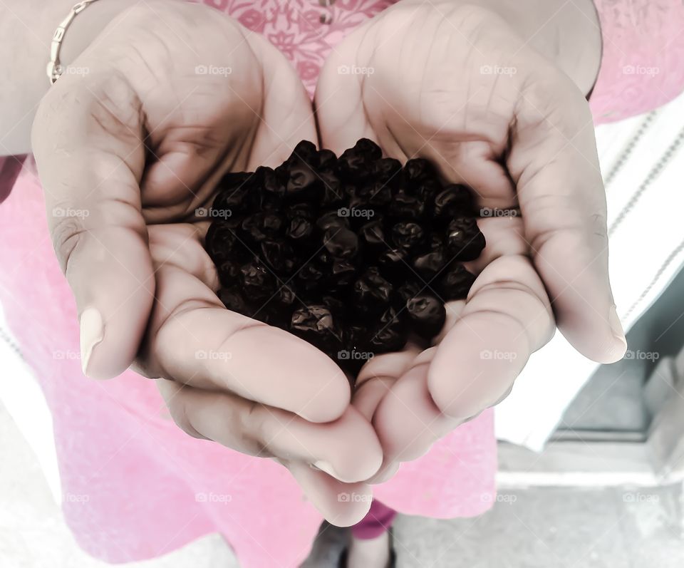 Blue berries. Handful of blueberries