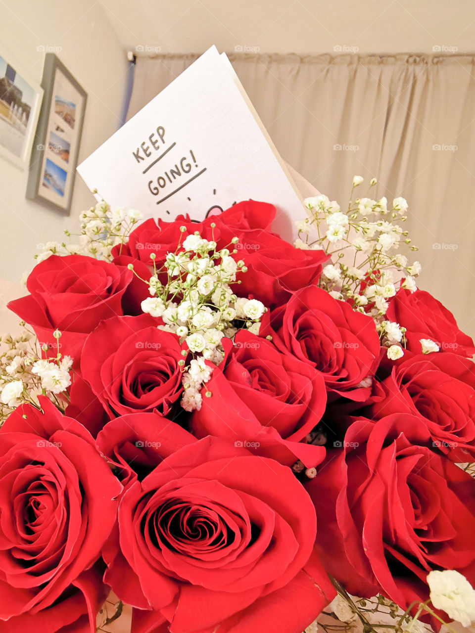 Keep going! Beautiful red roses from my wife. 💞💞💞