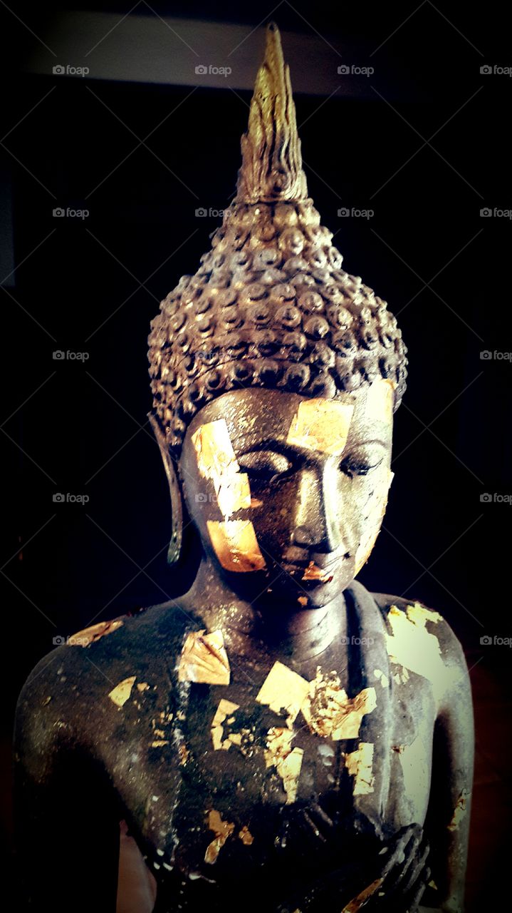 Gold Buddha sculpture. buddha sculpture at temple