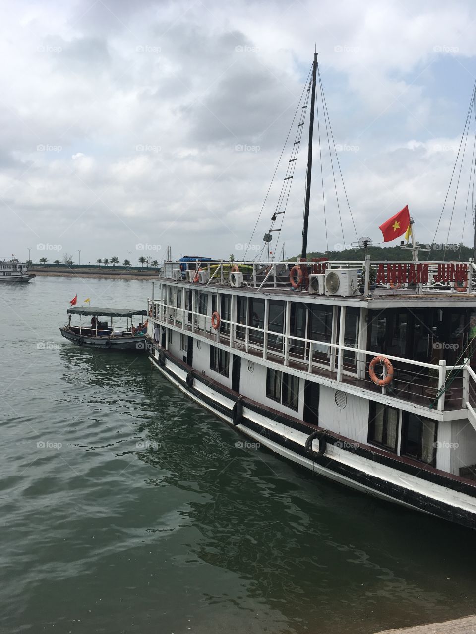 Boats in Vietnam on Halong Bay 