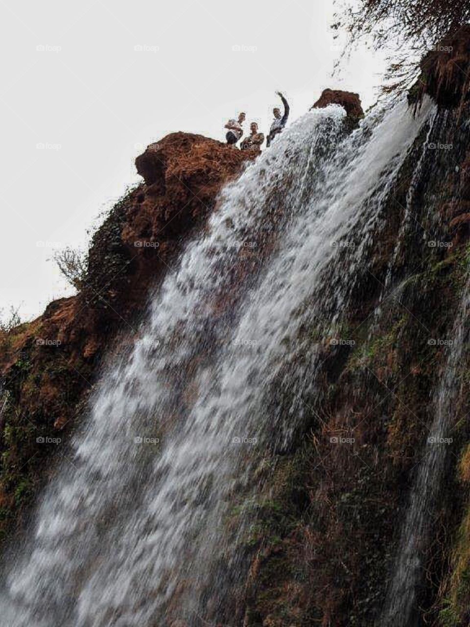 Climbing a waterfall 