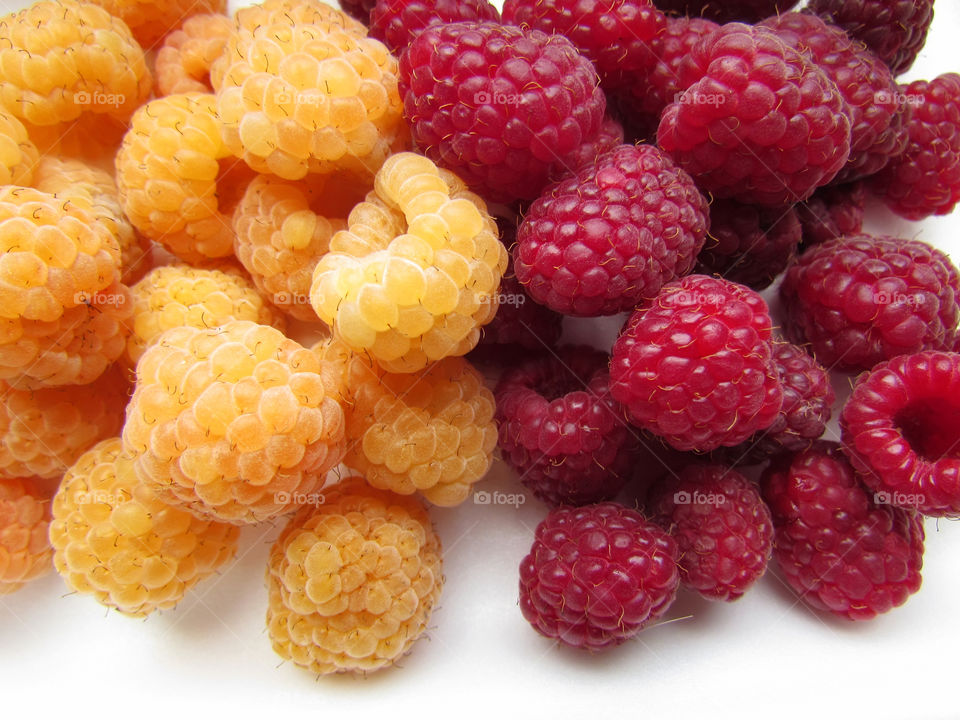 yellow and red raspberry