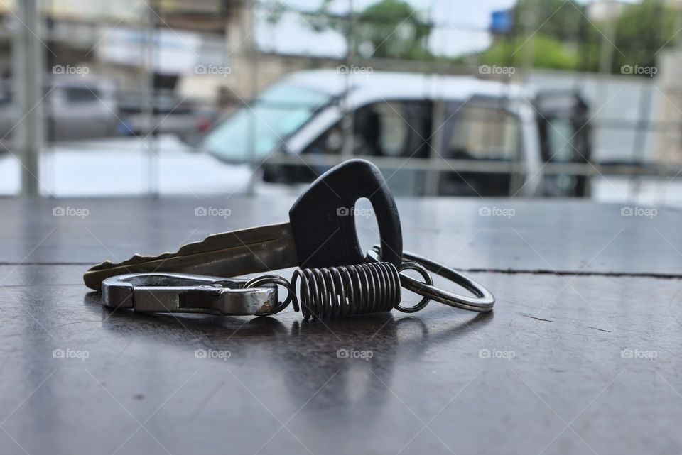 Key ring with keys for a car