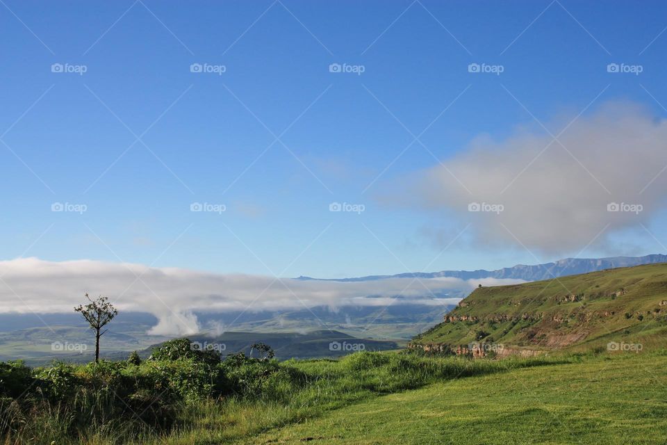 Clouds rolling in over the mountains