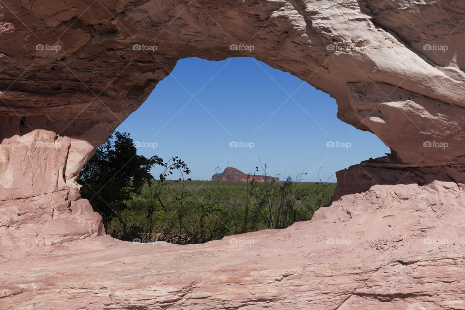 Holed stone in Tocantins Brazil.