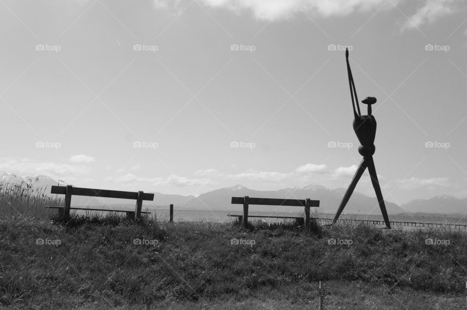 landscape nature world in black and white color