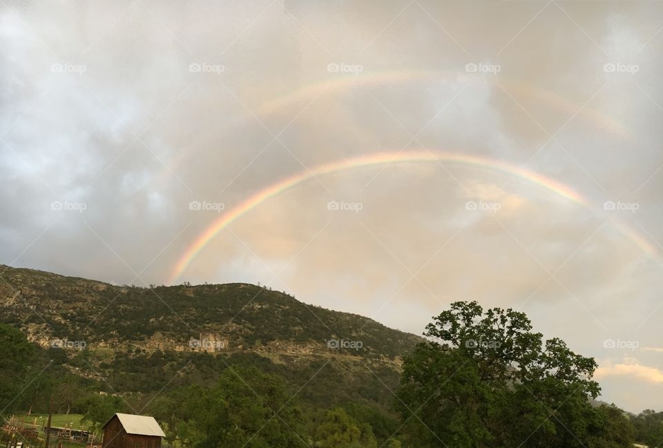 Rainbow over the mountain 