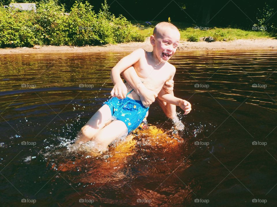 Children having fun in the water