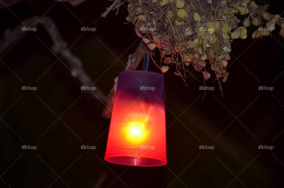 Tiny paper-glass lantern at beach cafe - Ende.