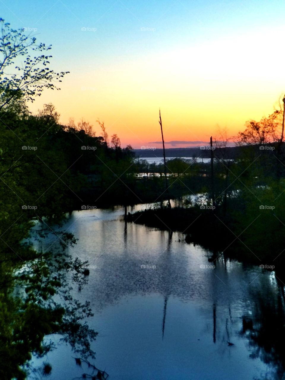 Sunset over the creek