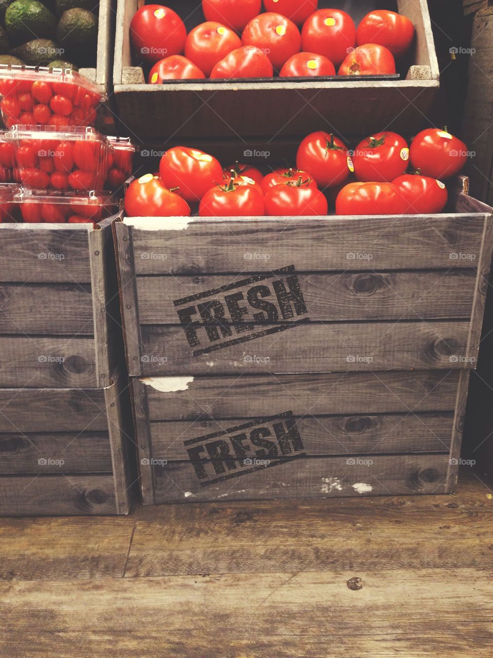 Tomatoes in a crate 