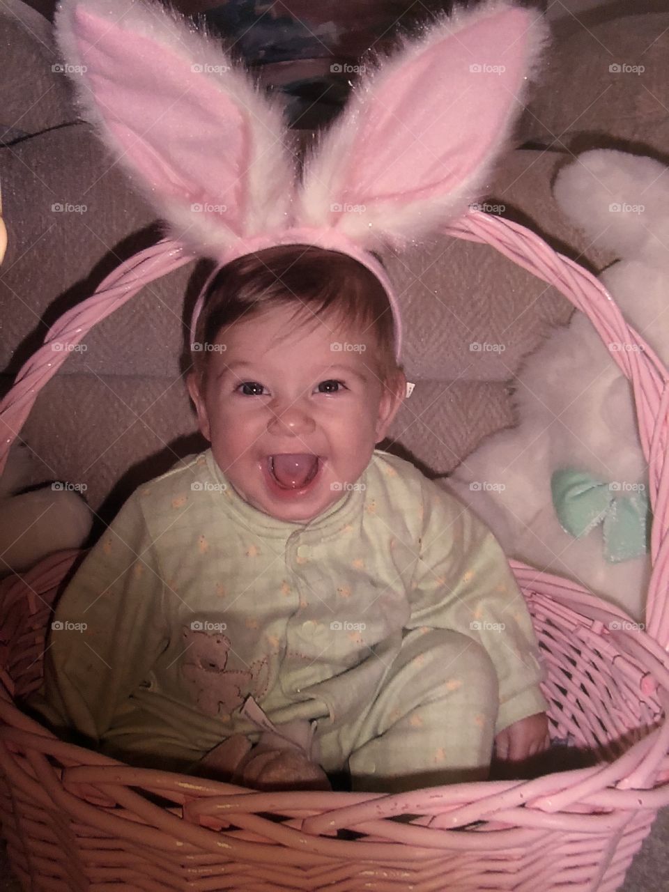 Baby in bunny ears