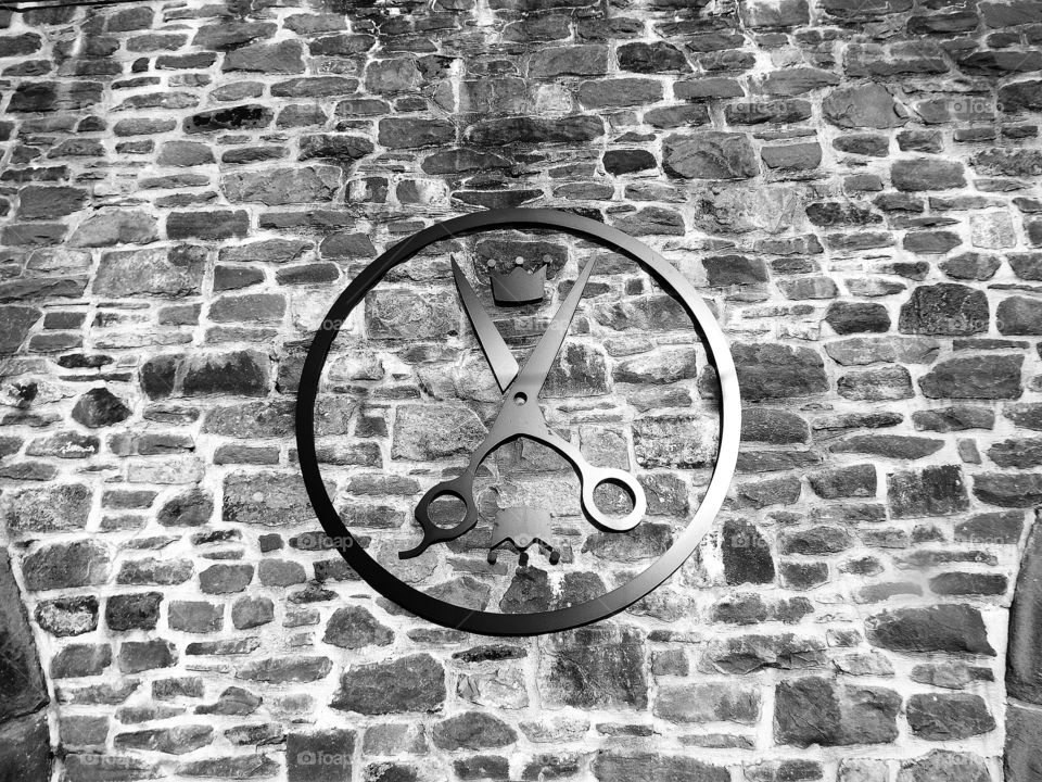 A Circle , Crown and Scissors