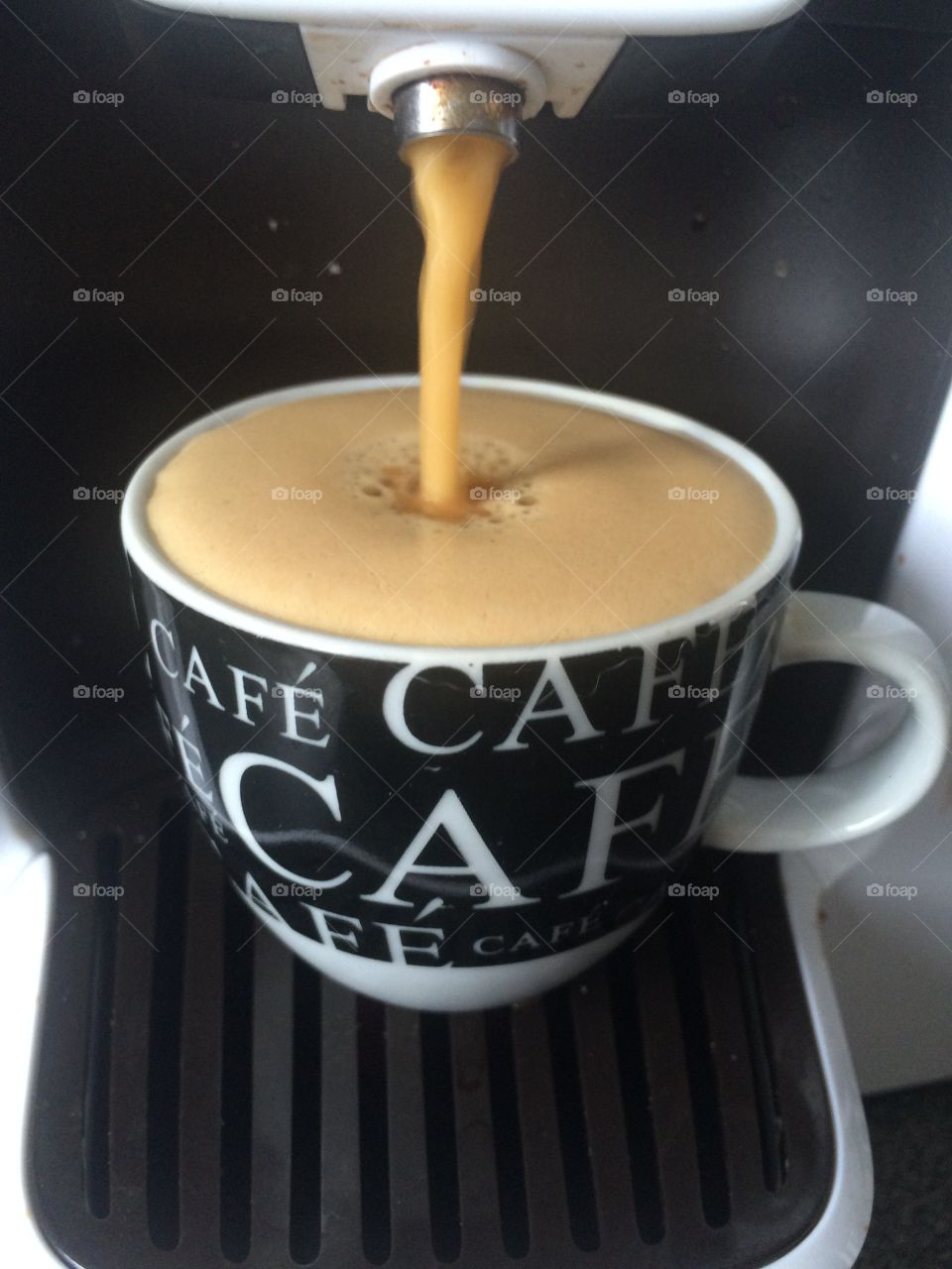 Pouring Espresso coffee