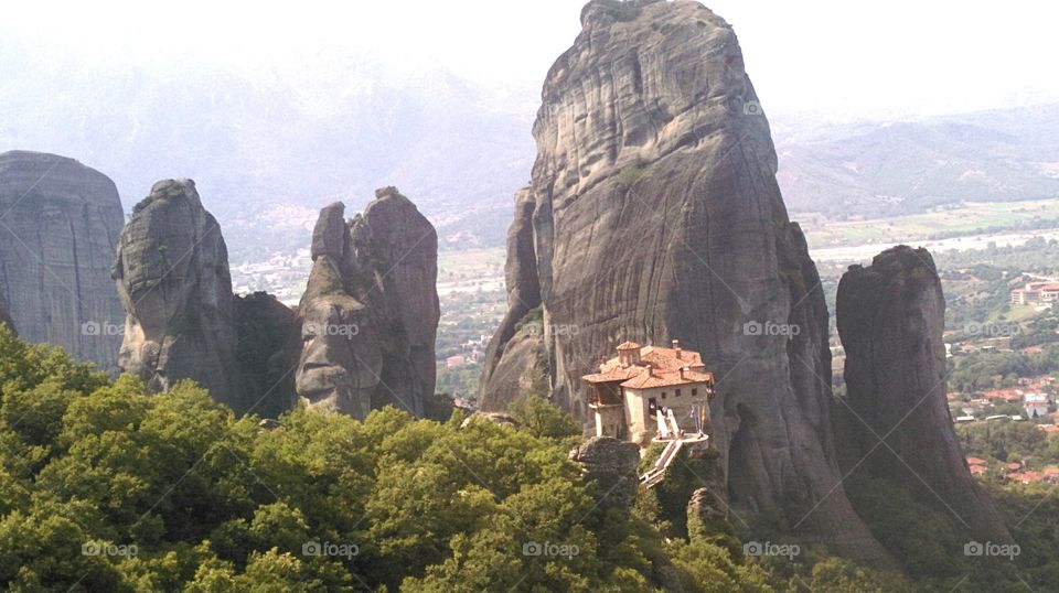 Meteora, Greece - Monastery  on peaceful hills